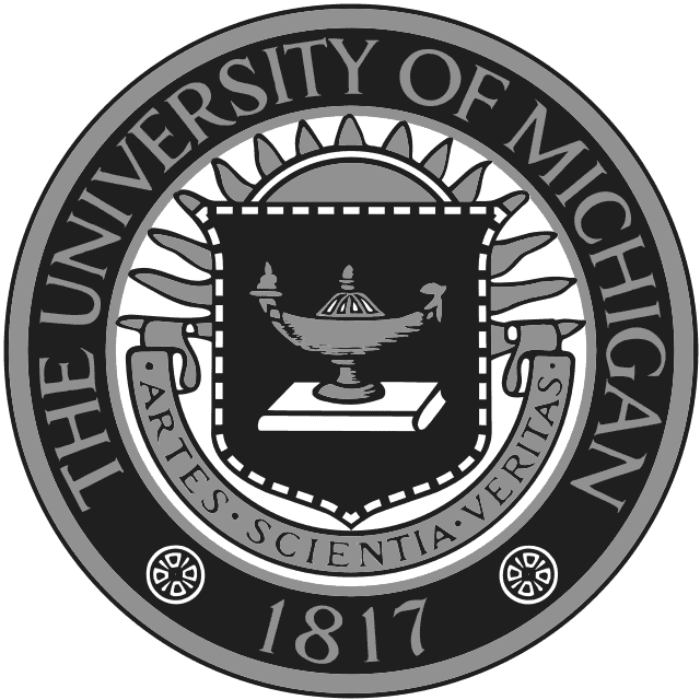 The official University of Michigan seal with a lamp in the center, rays above it, and the Latin motto "Artes, Scientia, Veritas" below. Ideal for those pursuing excellence in fields like primary care Tallahassee, FL. The text reads "The University of Michigan 1817.