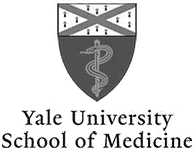 Yale University School of Medicine logo featuring a shield with a caduceus symbol and a white and black patterned upper section; text reads “Yale University School of Medicine”—ideal for those interested in FL or primary care Tallahassee.